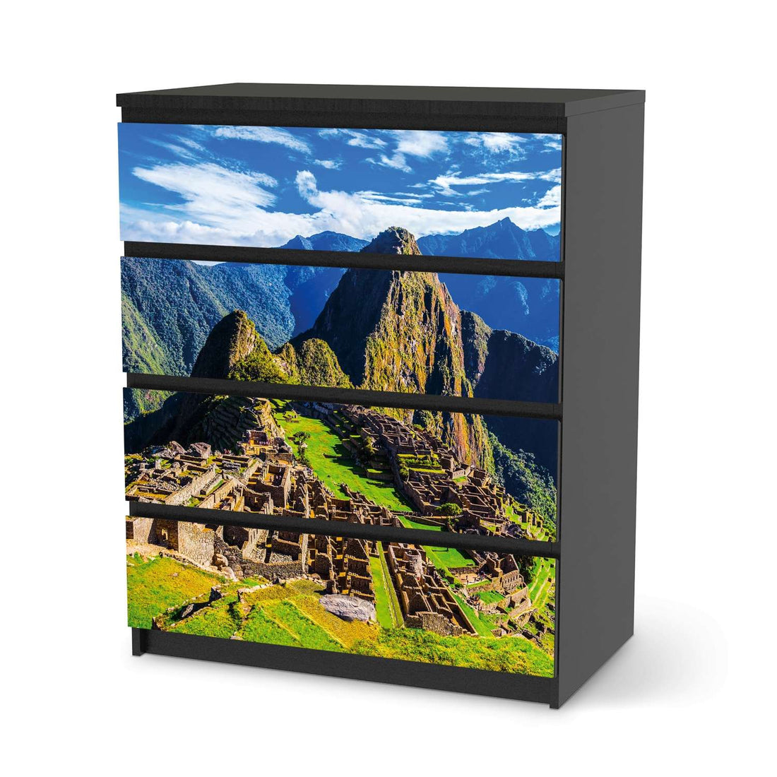 Folie für Möbel Machu Picchu - IKEA Malm Kommode 4 Schubladen - schwarz
