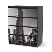 Folie für Möbel Manhattan - IKEA Malm Kommode 4 Schubladen - schwarz