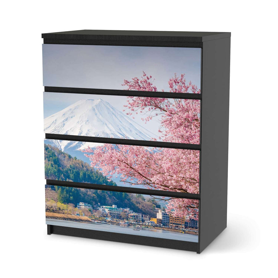 Folie für Möbel Mount Fuji - IKEA Malm Kommode 4 Schubladen - schwarz