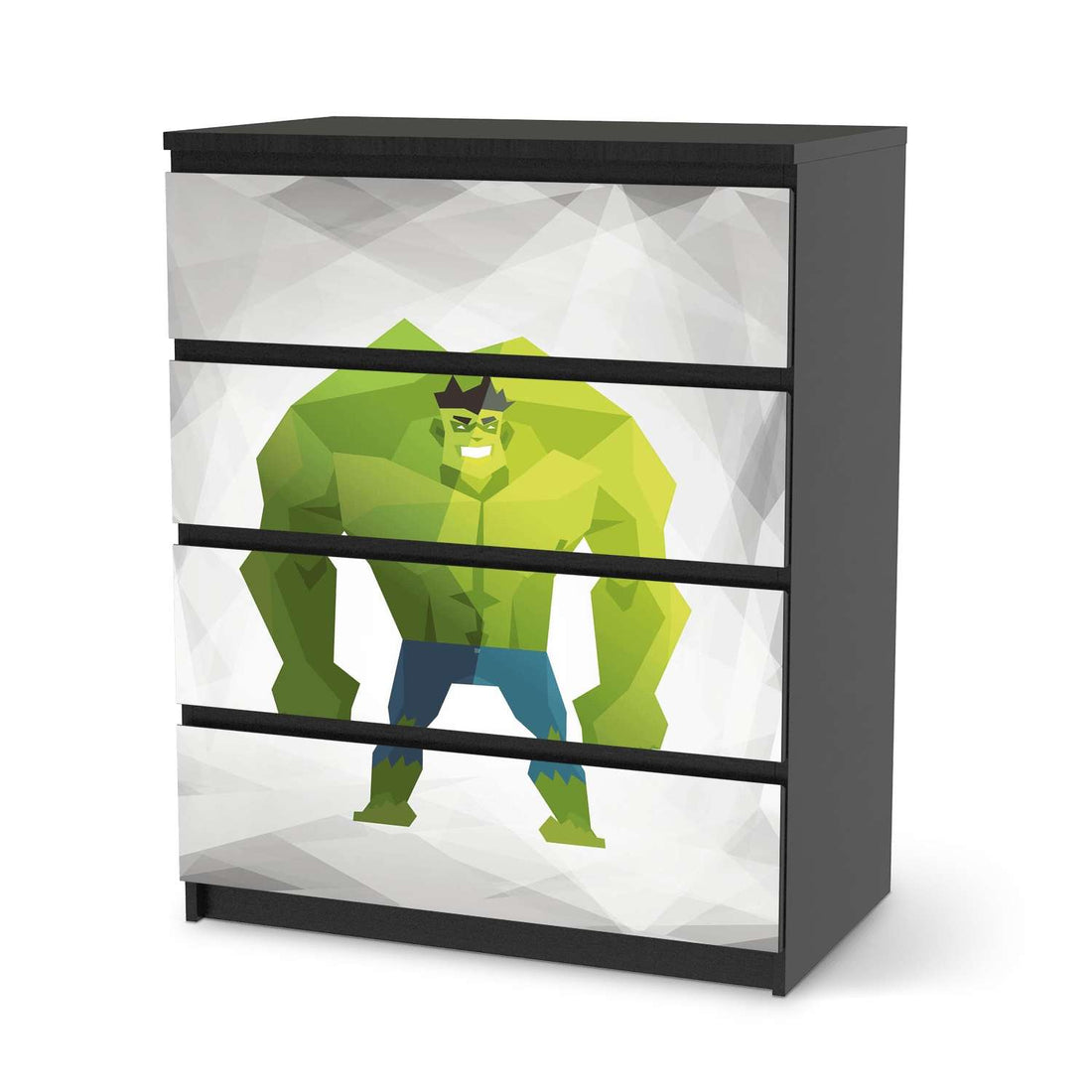Folie für Möbel Mr. Green - IKEA Malm Kommode 4 Schubladen - schwarz