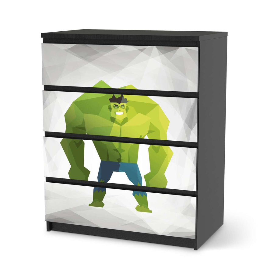 Folie für Möbel Mr. Green - IKEA Malm Kommode 4 Schubladen - schwarz