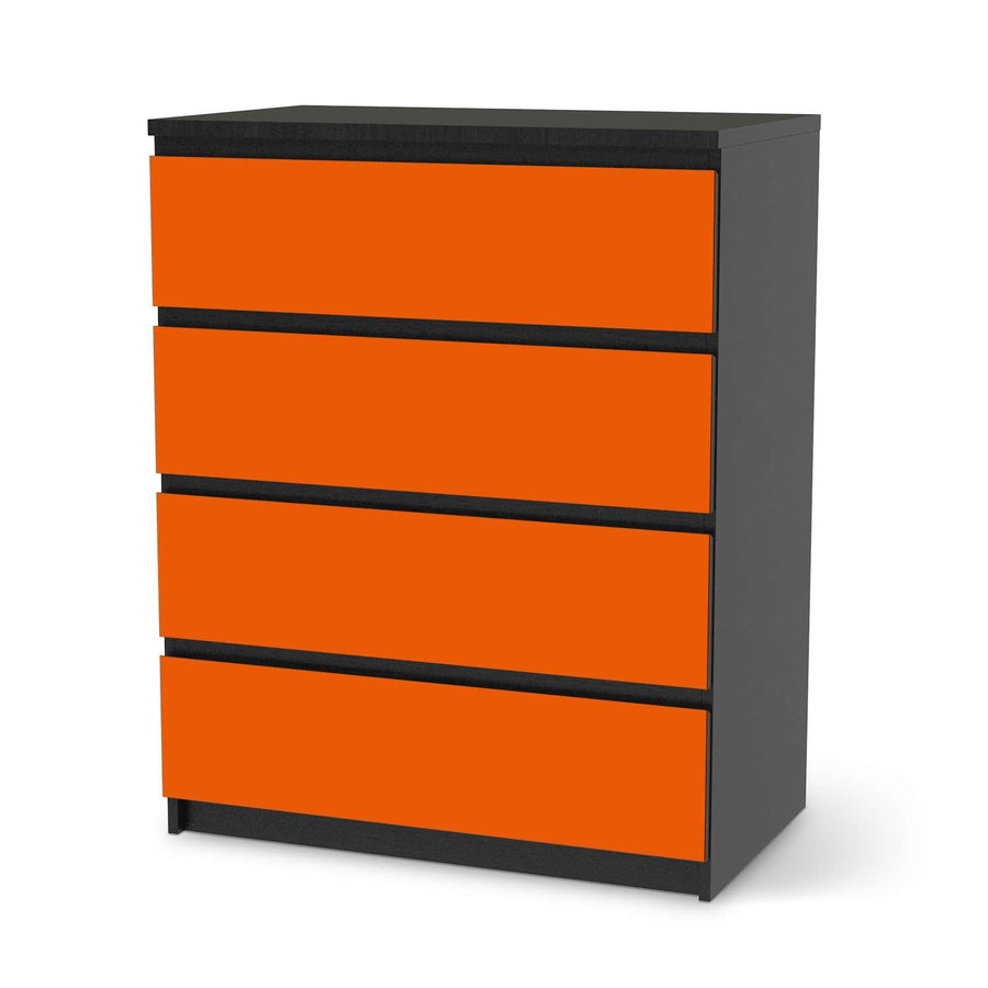 Folie für Möbel Orange Dark - IKEA Malm Kommode 4 Schubladen - schwarz