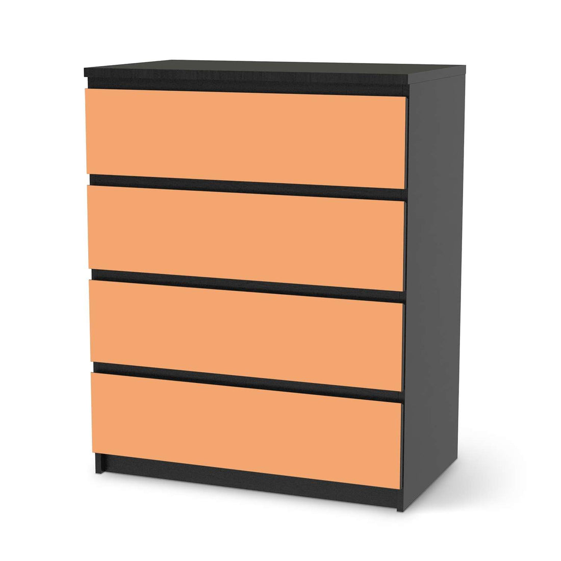 Folie für Möbel Orange Light - IKEA Malm Kommode 4 Schubladen - schwarz