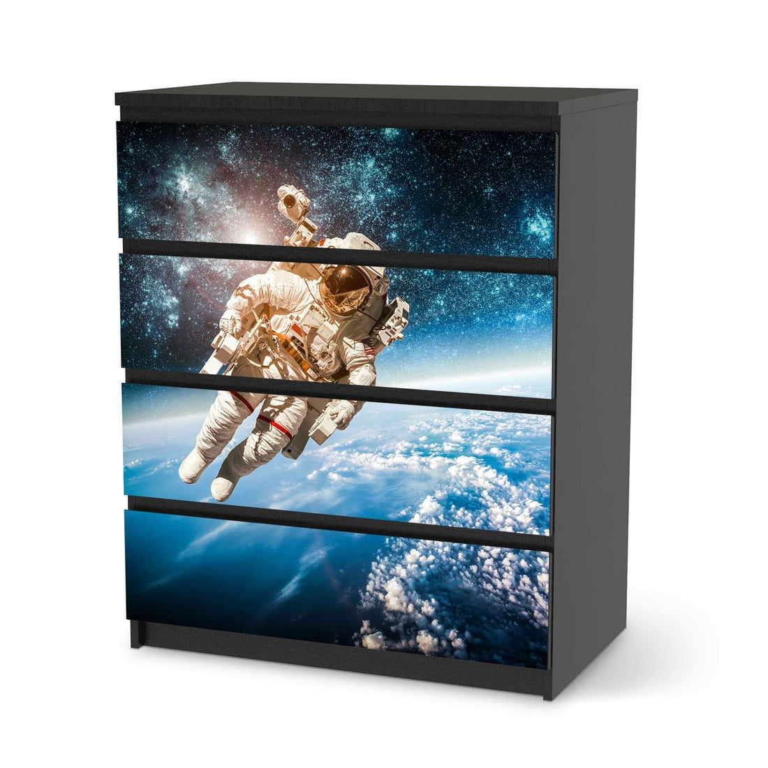 Folie für Möbel Outer Space - IKEA Malm Kommode 4 Schubladen - schwarz
