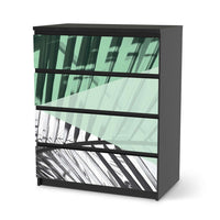 Folie für Möbel Palmen mint - IKEA Malm Kommode 4 Schubladen - schwarz