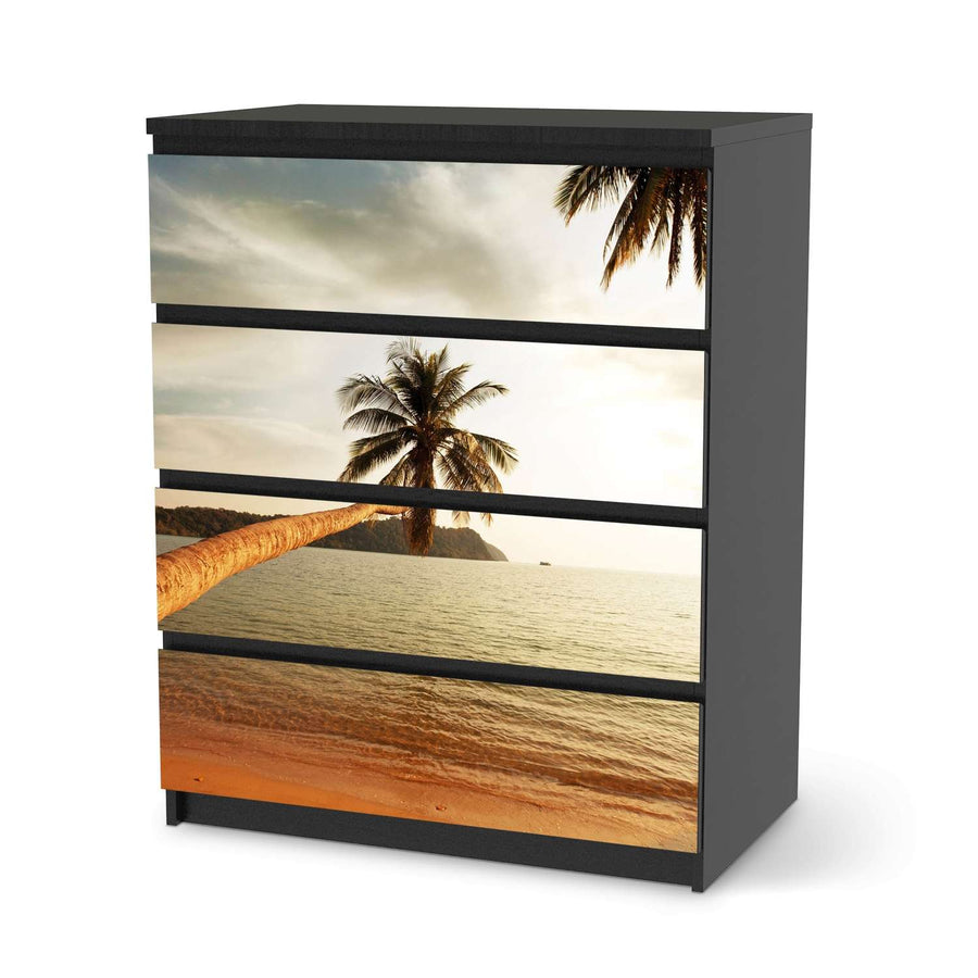 Folie für Möbel Paradise - IKEA Malm Kommode 4 Schubladen - schwarz