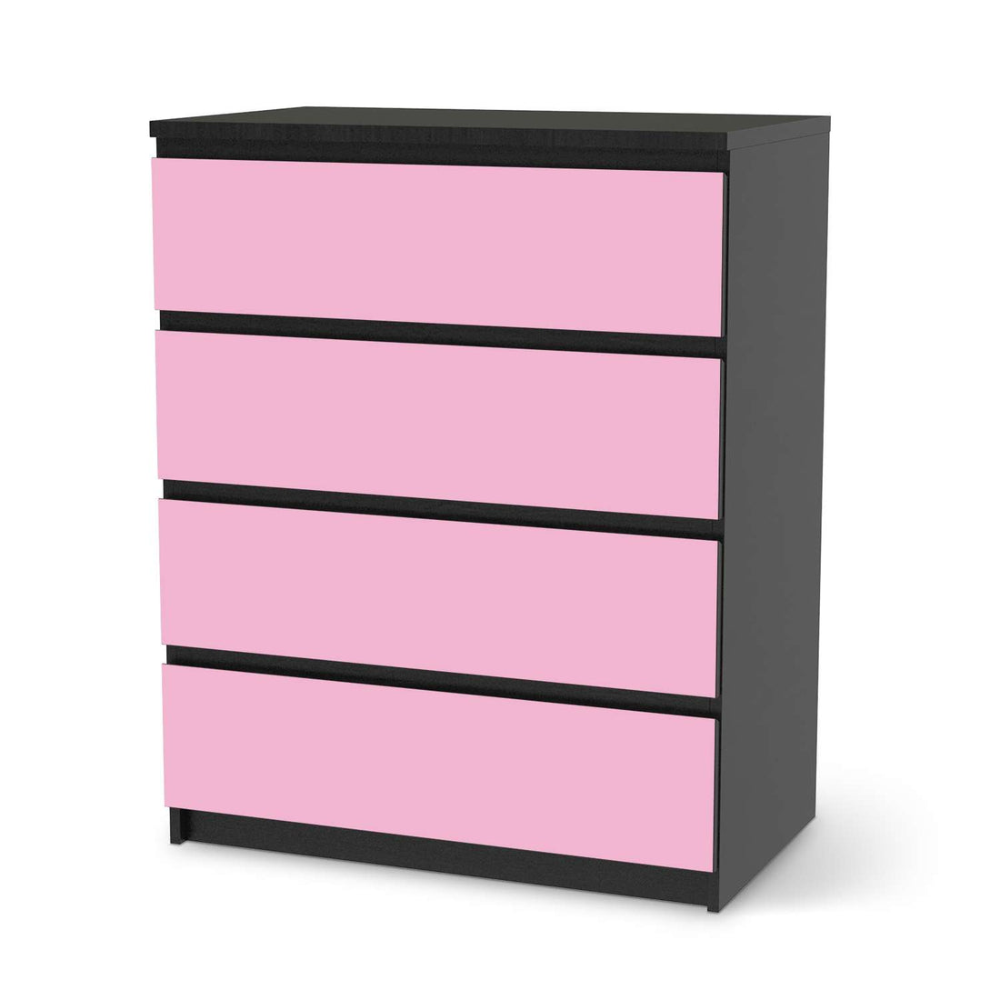 Folie für Möbel Pink Light - IKEA Malm Kommode 4 Schubladen - schwarz