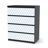 Folie für Möbel Retro Pattern - Blau - IKEA Malm Kommode 4 Schubladen - schwarz