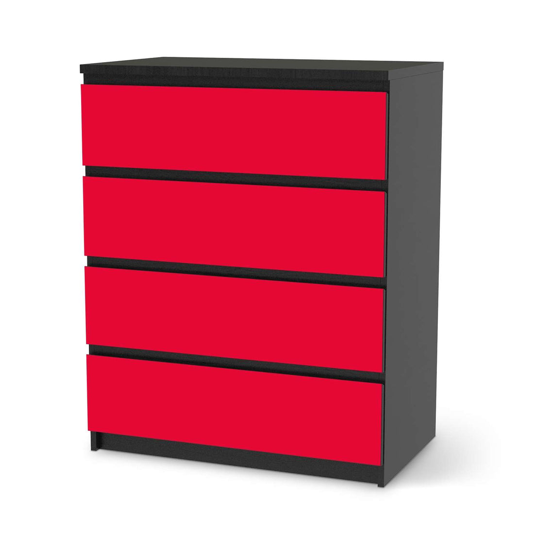 Folie für Möbel Rot Light - IKEA Malm Kommode 4 Schubladen - schwarz
