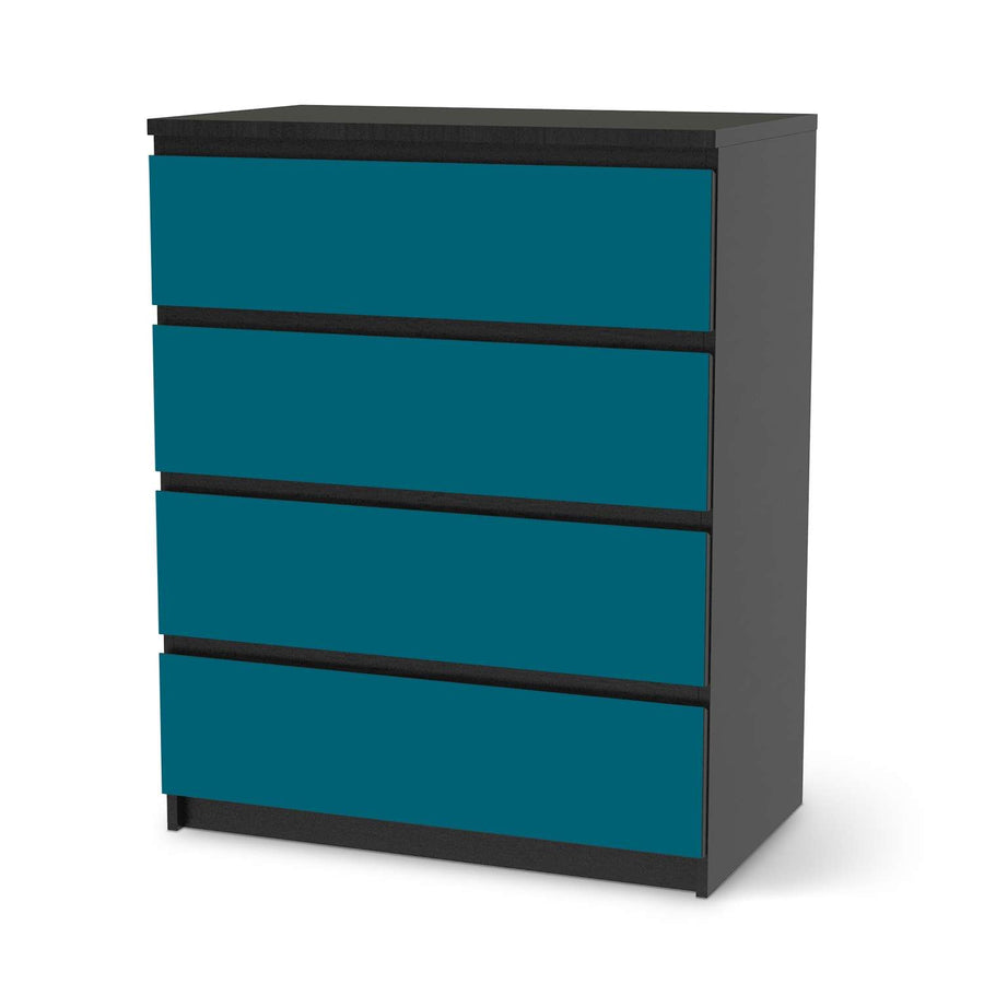 Folie für Möbel Türkisgrün Dark - IKEA Malm Kommode 4 Schubladen - schwarz