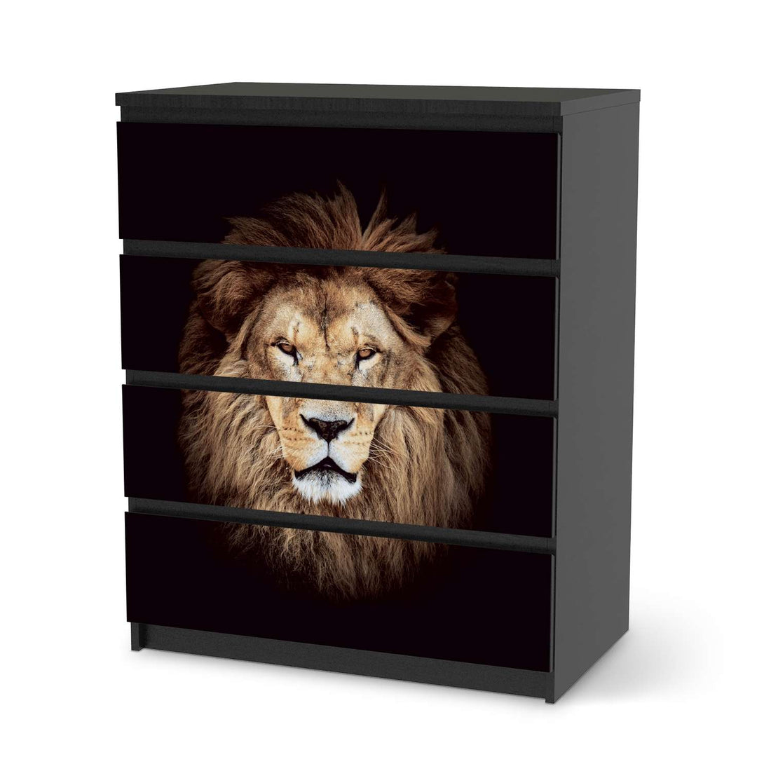 Folie für Möbel Wild Eyes - IKEA Malm Kommode 4 Schubladen - schwarz
