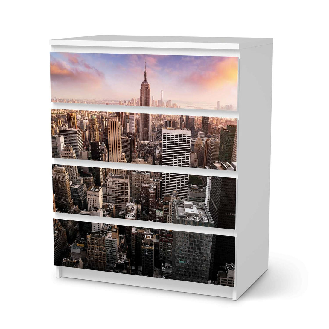 Folie für Möbel Big Apple - IKEA Malm Kommode 4 Schubladen  - weiss