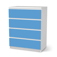Folie für Möbel Blau Light - IKEA Malm Kommode 4 Schubladen  - weiss