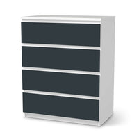 Folie für Möbel Blaugrau Dark - IKEA Malm Kommode 4 Schubladen  - weiss
