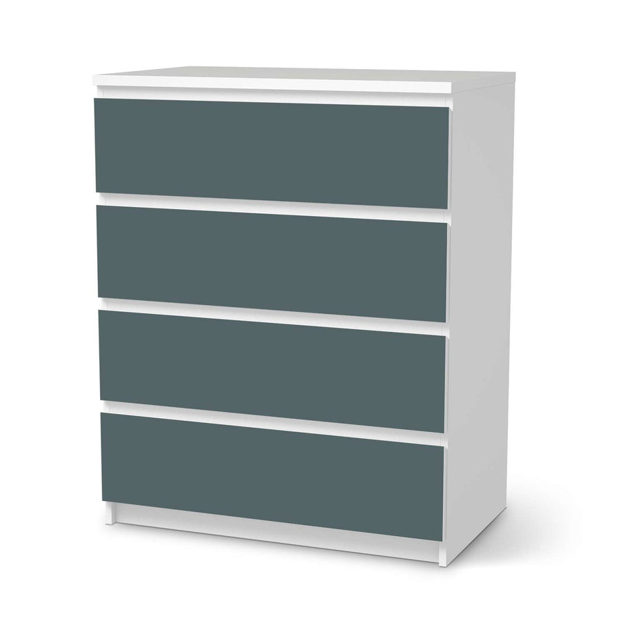 Folie für Möbel Blaugrau Light - IKEA Malm Kommode 4 Schubladen  - weiss