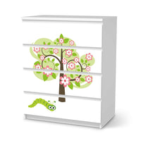 Folie für Möbel Blooming Tree - IKEA Malm Kommode 4 Schubladen  - weiss