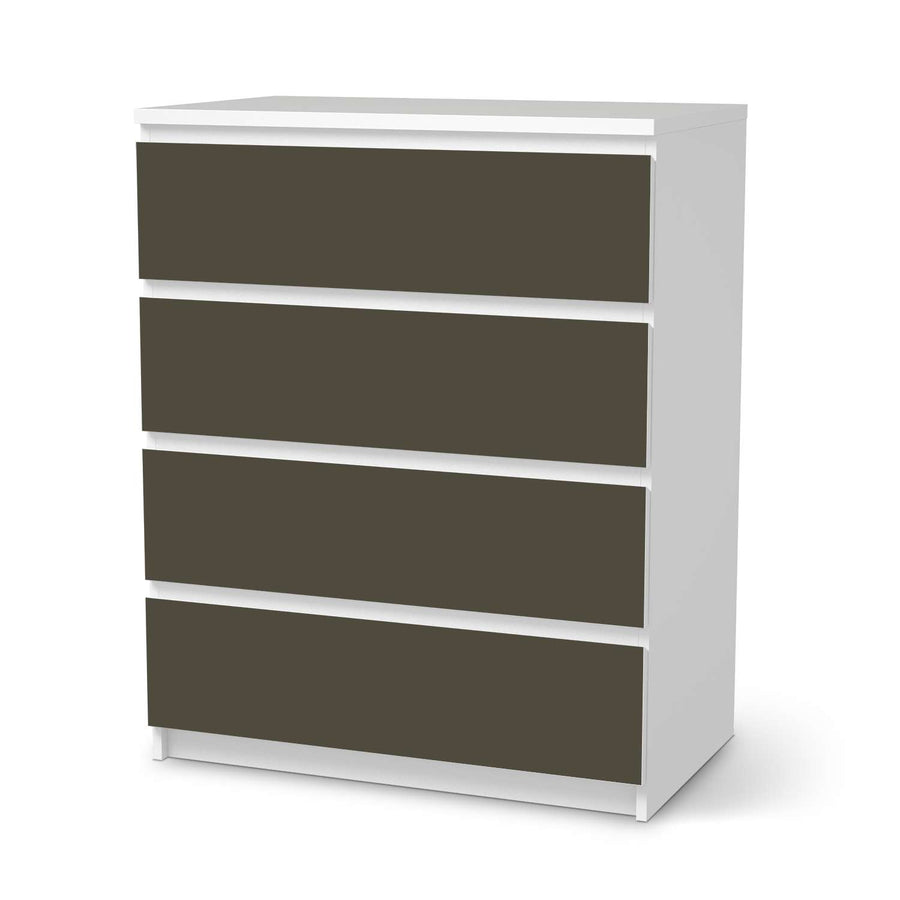 Folie für Möbel Braungrau Dark - IKEA Malm Kommode 4 Schubladen  - weiss