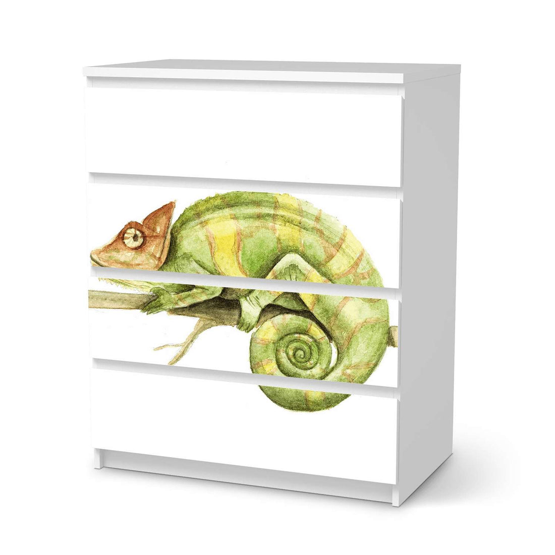 Folie für Möbel Chameleon - IKEA Malm Kommode 4 Schubladen  - weiss
