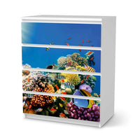 Folie für Möbel Coral Reef - IKEA Malm Kommode 4 Schubladen  - weiss