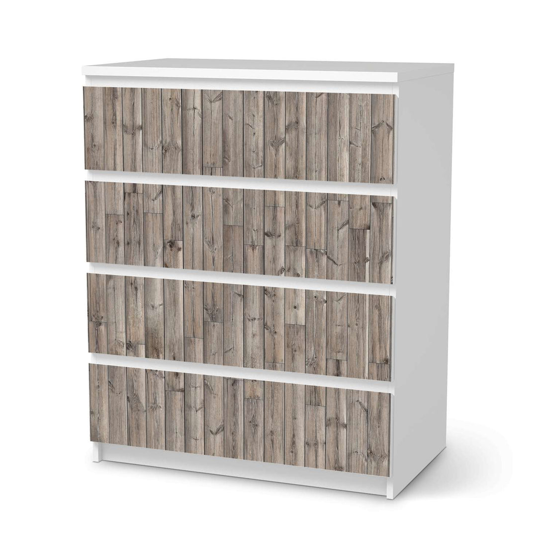 Folie für Möbel Dark washed - IKEA Malm Kommode 4 Schubladen  - weiss