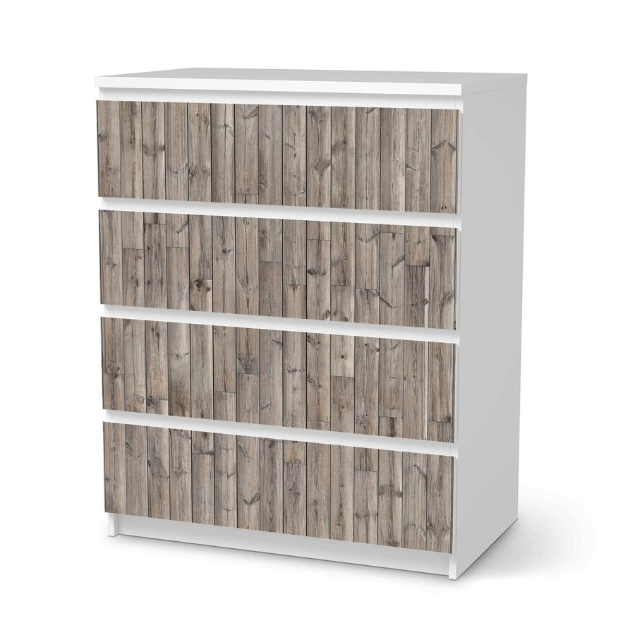 Folie für Möbel Dark washed - IKEA Malm Kommode 4 Schubladen  - weiss