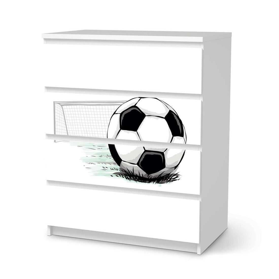 Folie für Möbel Freistoss - IKEA Malm Kommode 4 Schubladen  - weiss