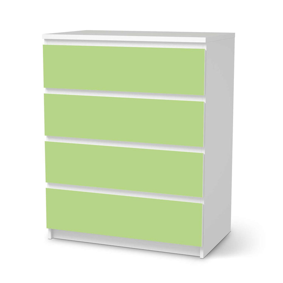 Folie für Möbel Hellgrün Light - IKEA Malm Kommode 4 Schubladen  - weiss