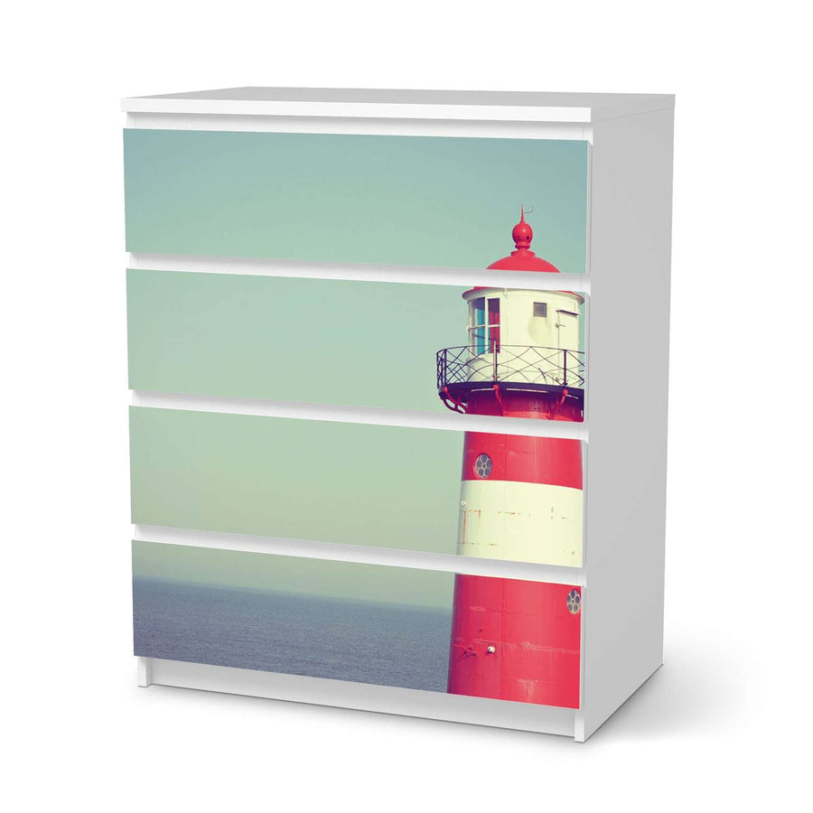 Folie für Möbel Leuchtturm - IKEA Malm Kommode 4 Schubladen  - weiss