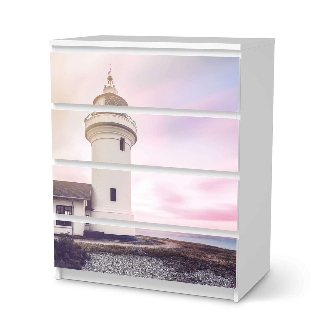 Folie für Möbel Lighthouse - IKEA Malm Kommode 4 Schubladen  - weiss