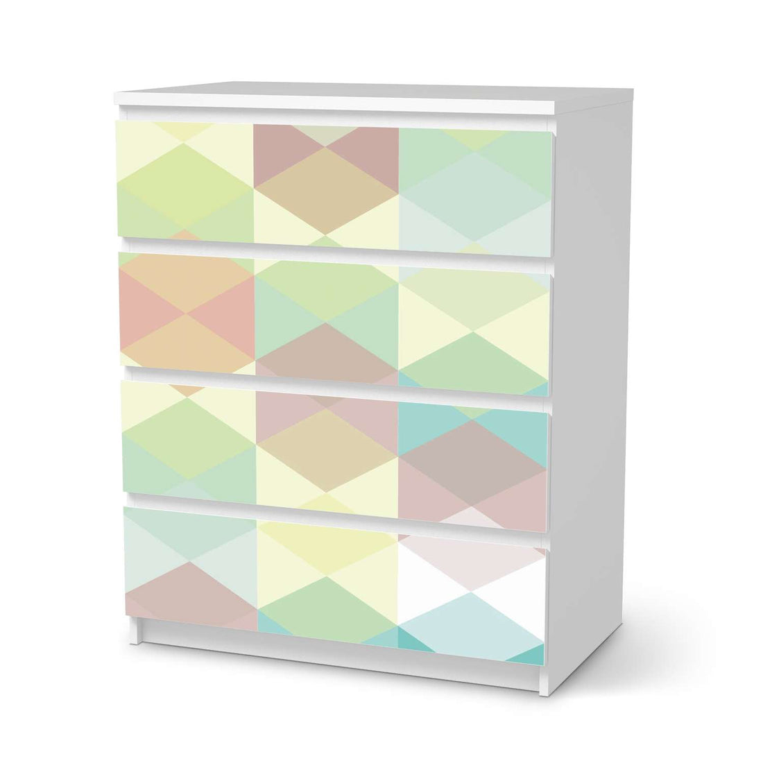 Folie für Möbel Melitta Pastell Geometrie - IKEA Malm Kommode 4 Schubladen  - weiss