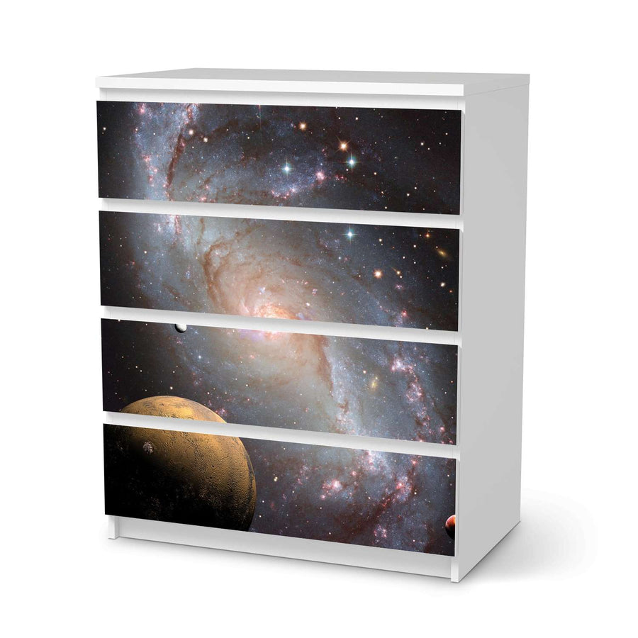 Folie für Möbel Milky Way - IKEA Malm Kommode 4 Schubladen  - weiss