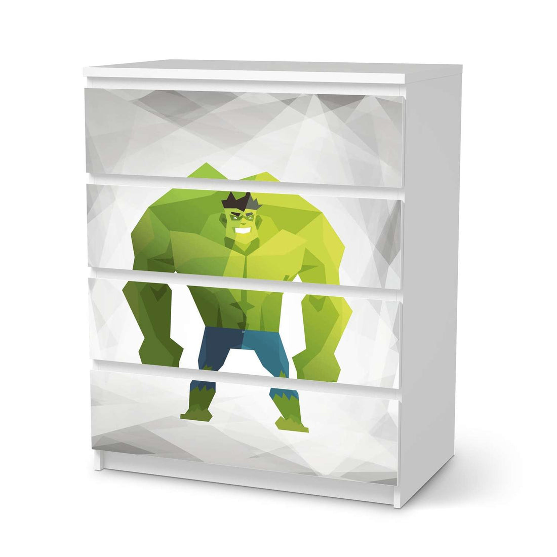 Folie für Möbel Mr. Green - IKEA Malm Kommode 4 Schubladen  - weiss