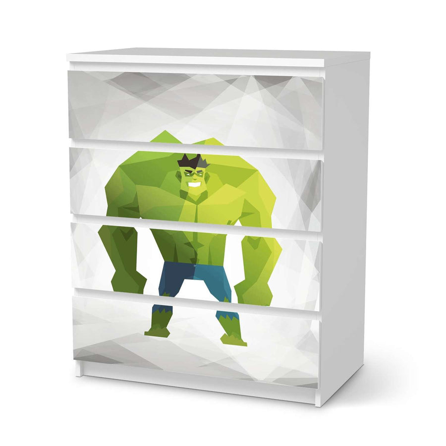 Folie für Möbel Mr. Green - IKEA Malm Kommode 4 Schubladen  - weiss