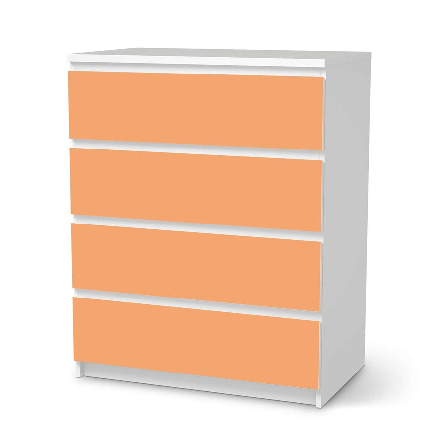 Folie für Möbel Orange Light - IKEA Malm Kommode 4 Schubladen  - weiss