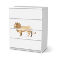 Folie für Möbel Origami Lion - IKEA Malm Kommode 4 Schubladen  - weiss