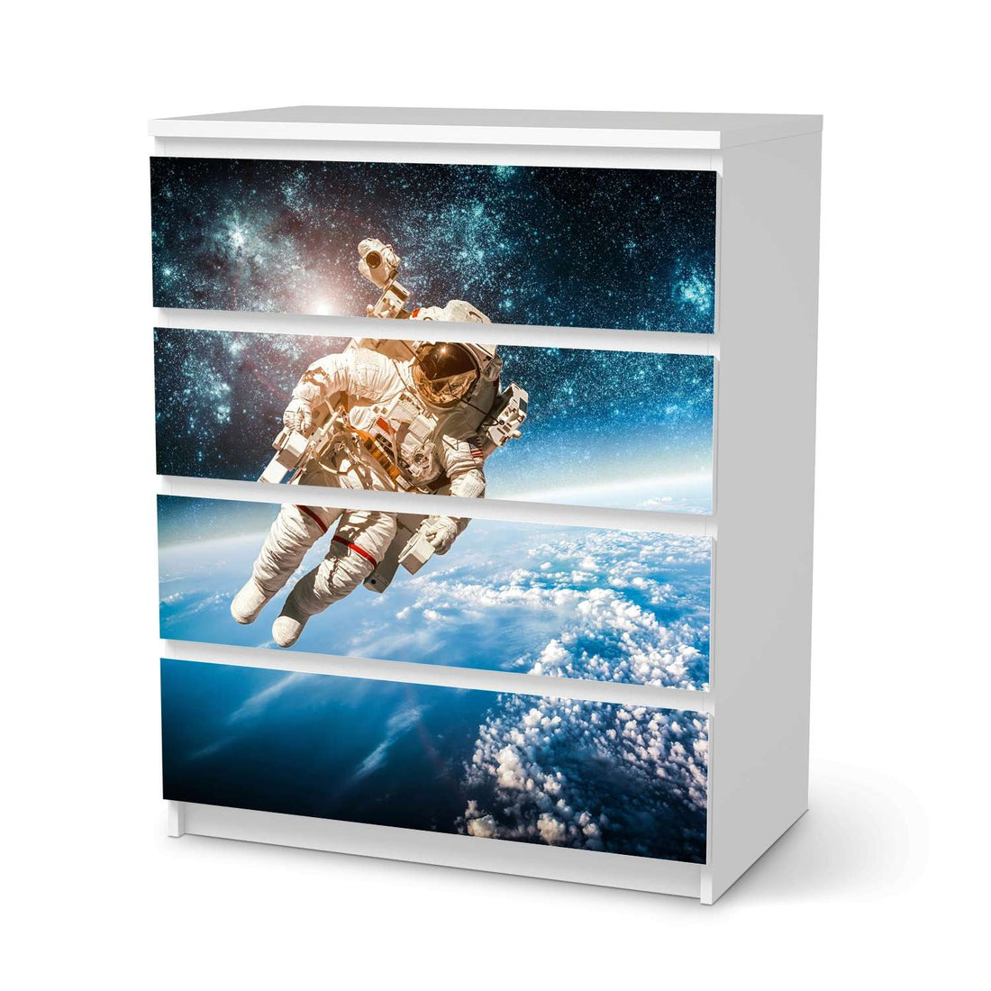 Folie für Möbel Outer Space - IKEA Malm Kommode 4 Schubladen  - weiss