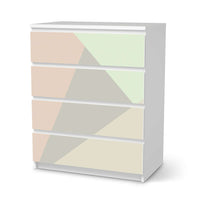 Folie für Möbel Pastell Geometrik - IKEA Malm Kommode 4 Schubladen  - weiss