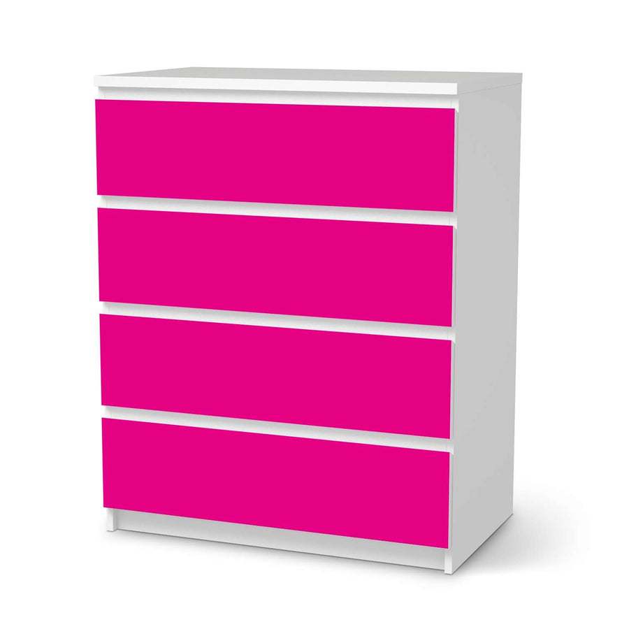 Folie für Möbel Pink Dark - IKEA Malm Kommode 4 Schubladen  - weiss