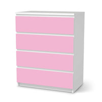 Folie für Möbel Pink Light - IKEA Malm Kommode 4 Schubladen  - weiss