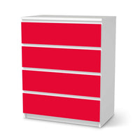 Folie für Möbel Rot Light - IKEA Malm Kommode 4 Schubladen  - weiss