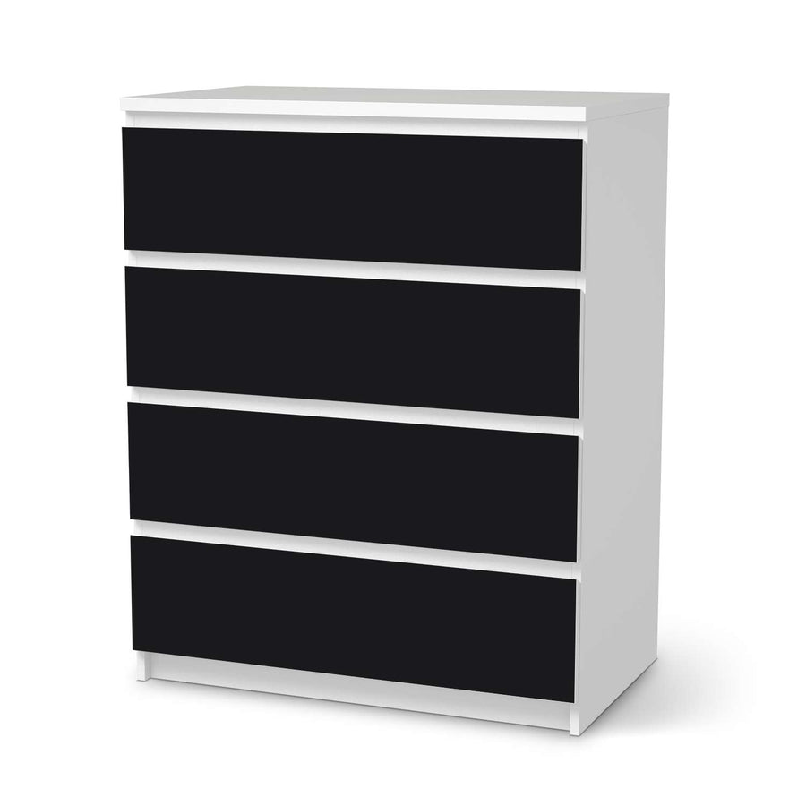 Folie für Möbel Schwarz - IKEA Malm Kommode 4 Schubladen  - weiss