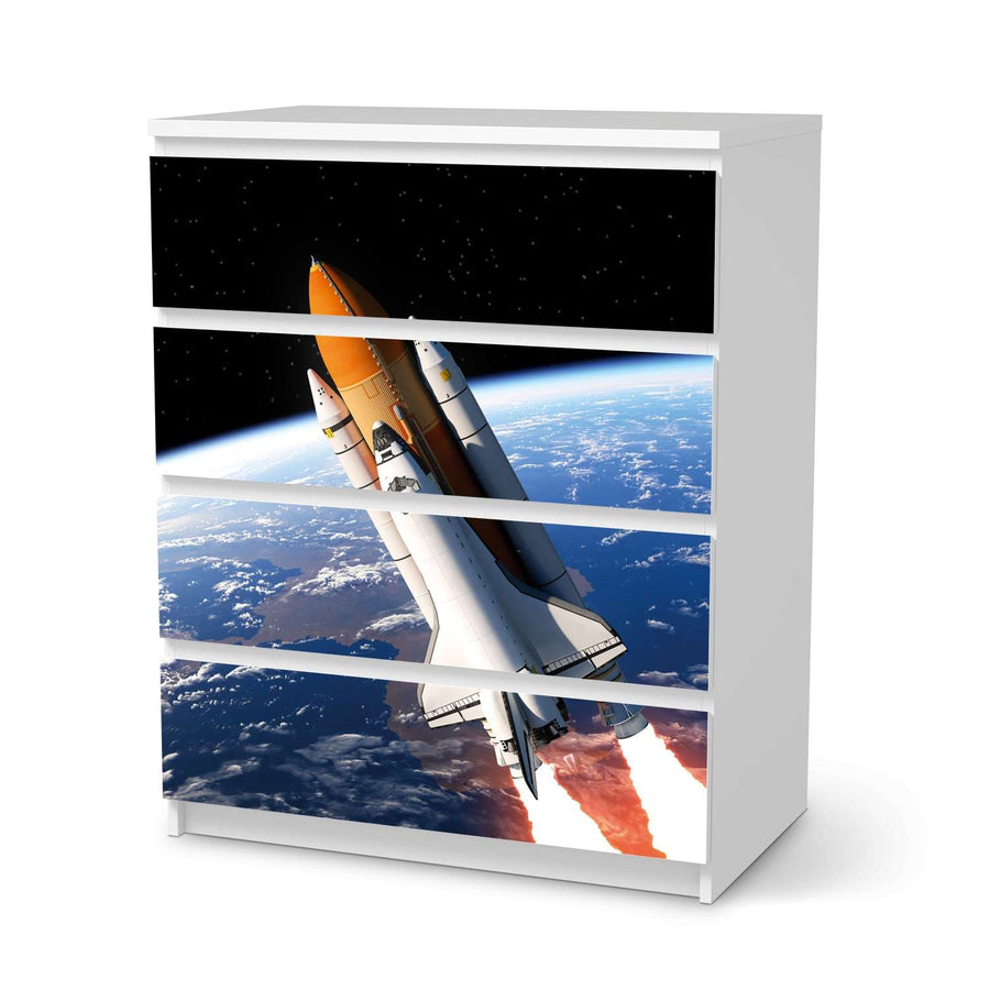 Folie für Möbel Space Traveller - IKEA Malm Kommode 4 Schubladen  - weiss