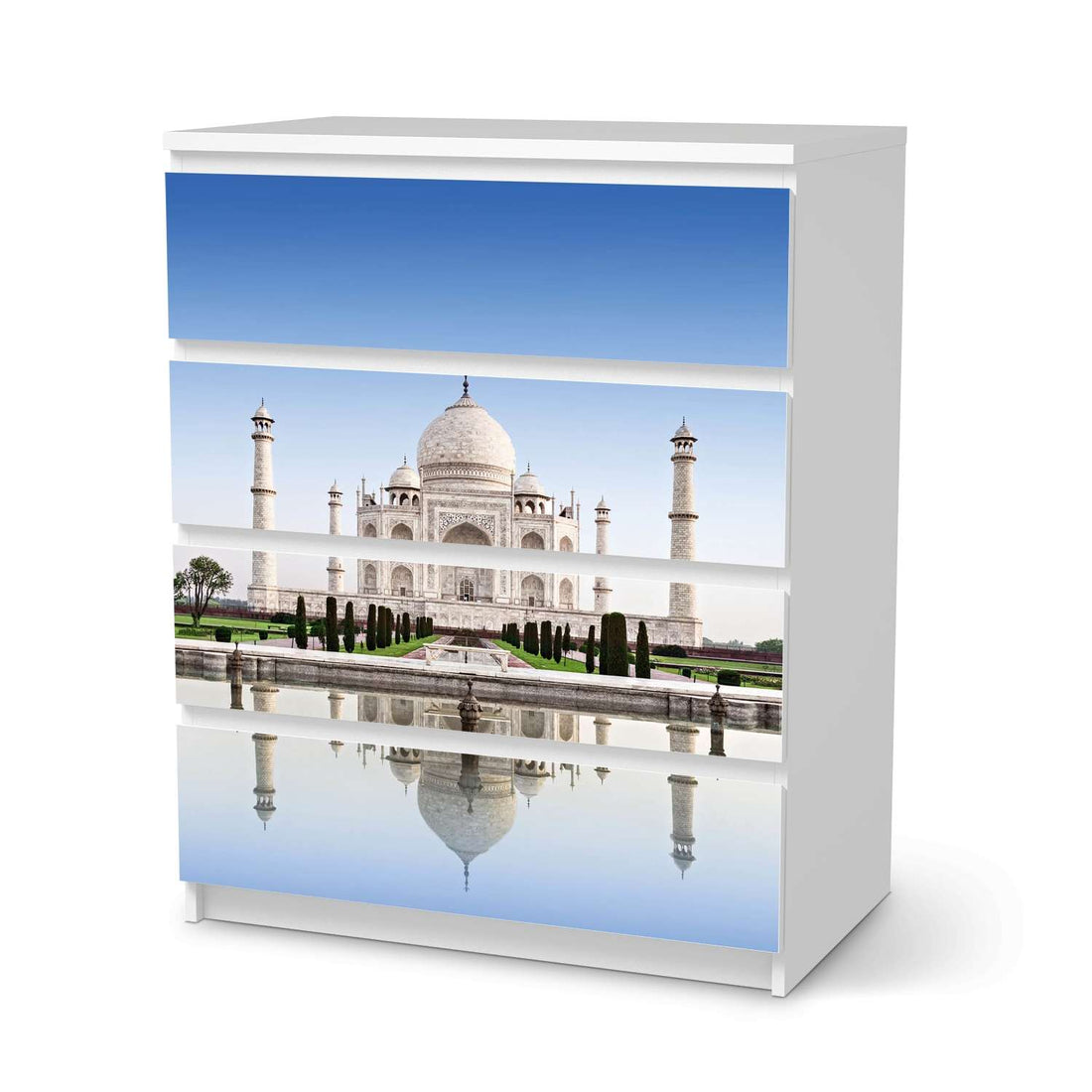 Folie für Möbel Taj Mahal - IKEA Malm Kommode 4 Schubladen  - weiss