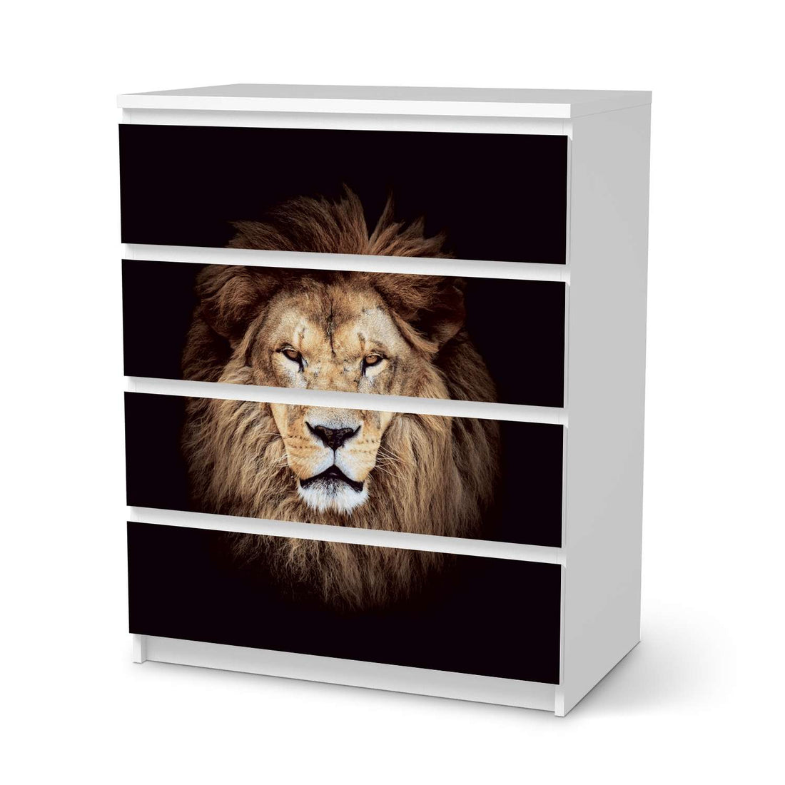 Folie für Möbel Wild Eyes - IKEA Malm Kommode 4 Schubladen  - weiss