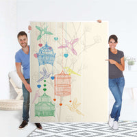 Folie für Möbel Birdcage - IKEA Pax Schrank 201 cm Höhe - 3 Türen - Folie