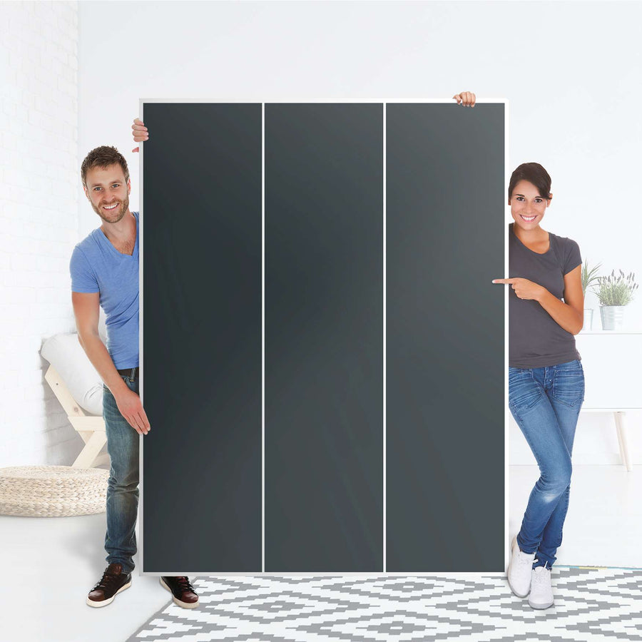 Folie für Möbel Blaugrau Dark - IKEA Pax Schrank 201 cm Höhe - 3 Türen - Folie