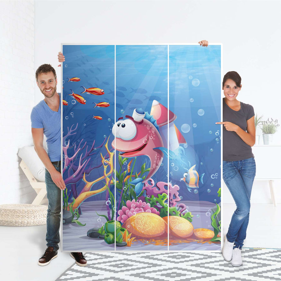 Folie für Möbel Bubbles - IKEA Pax Schrank 201 cm Höhe - 3 Türen - Folie