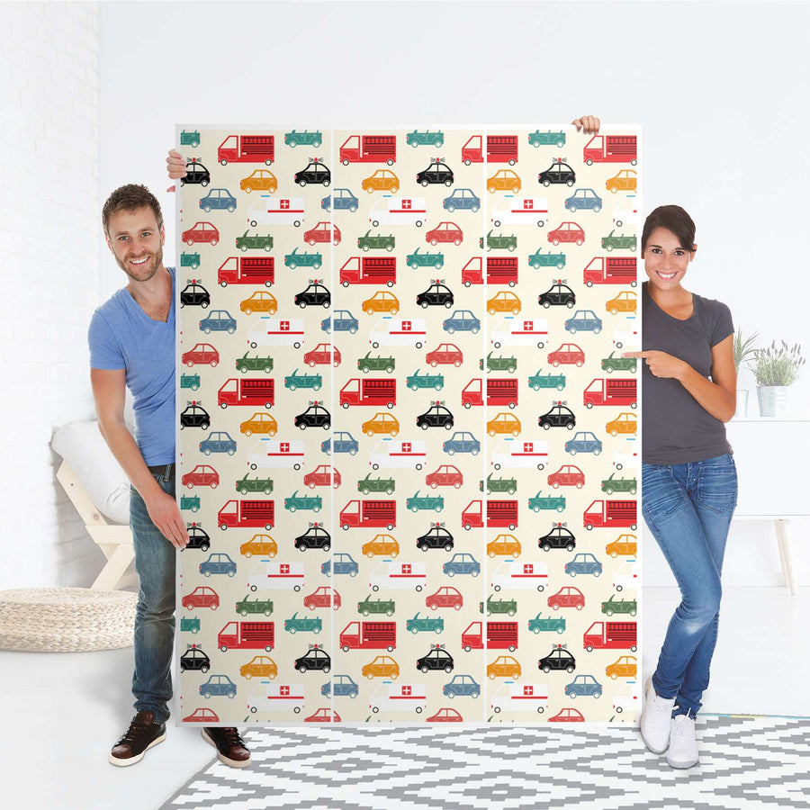 Folie für Möbel Cars - IKEA Pax Schrank 201 cm Höhe - 3 Türen - Folie