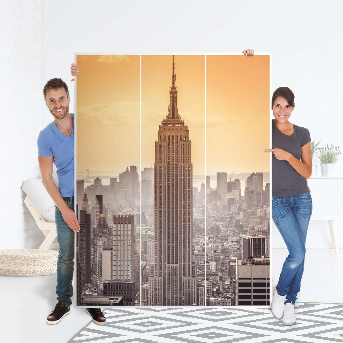 Folie für Möbel Empire State Building - IKEA Pax Schrank 201 cm Höhe - 3 Türen - Folie