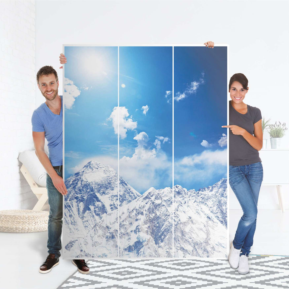 Folie für Möbel Everest - IKEA Pax Schrank 201 cm Höhe - 3 Türen - Folie